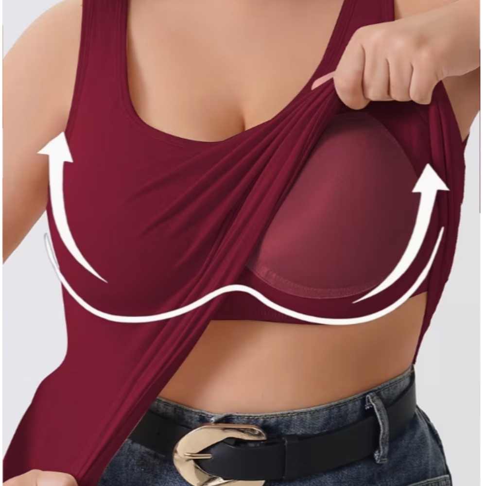 NWOT - 2 Burgundy Sports Bra Shirts